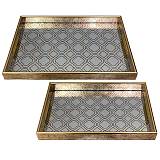 ΔΙΣΚΟΙ MDF & ΚΑΘΡΕΦΤΗΣ ΣΕΤ/2 ΧΡΥΣΟ ΜΑΡΟΚΙΝΟ ΜΟΤΙΒΟ ΟΡΘΟΓΩΝΙΟΙ ΜΕ ΧΕΡΟΥΛΙΑ - L:45x30, S:40x25cm 8/KIB