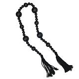 ΔΙΑΚΟΣΜΗΤΙΚΟ ΚΟΜΠΟΛΟΪ ΞΥΛΙΝΟ ΜΑΥΡΟ ΜΕ ΦΟΥΝΤΕΣ - 40cm 120/KIB