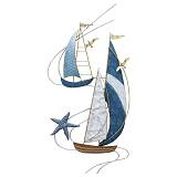 ΜΕΤΑΛΛΙΚΟ ΔΙΑΚΟΣΜΗΤΙΚΟ ΤΟΙΧΟΥ ΜΕ 2 ΚΑΡΑΒΙΑ - 43.2x88.3x3.2cm 4/ΚΙΒ