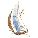 ΜΕΤΑΛΛΙΚΟ ΔΙΑΚΟΣΜΗΤΙΚΟ ΤΟΙΧΟΥ ΚΑΡΑΒΙ ΚΑΙ ΠΟΥΛΙ - 34.3x55.9x3.8cm 4/ΚΙΒ