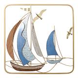 ΜΕΤΑΛΛΙΚΟ ΔΙΑΚΟΣΜΗΤΙΚΟ ΤΟΙΧΟΥ ΤΕΤΡΑΓΩΝΟ 2 ΚΑΡΑΒΙΑ ΚΑΙ ΠΟΥΛΙΑ - 50.2x50.2x3.2cm 4/ΚΙΒ