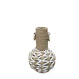 ΒΑΖΟ ΡΑΤΑΝ ΦΥΣΙΚΟ ΚΑΦΕ/ΛΕΥΚΟ "ΣΤΑΜΝΙ" ΠΛΕΞΗ ΔΙΧΤΙΩΤΗ & ΧΕΡΟΥΛΙΑ ΚΡΙΚΟΙ ΣΤΟ ΛΑΙΜΟ - Φ20x29cm 32/KIB