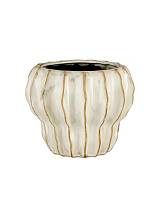 Βάζο κεραμικό ριγωτό  white 22x18cm