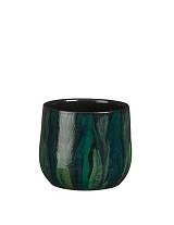 Κασπώ κεραμικό πράσινο/μαύρα νερά Φ15Η13cm