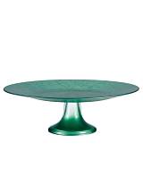 Πιατέλα σερβιρισμ.γυάλ.με πόδι πράσινη Φ32,5 Η10,5cm
