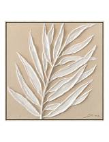 Πίνακας  χειρ.ζωγραφ.με ξυλινο πλαίσιο, λευκό κλαδί 40x40 cm