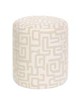 Σκαμπώ κυλινδρικό μπεζ σχέδια 36x40cm