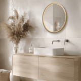 MIRROR WITH LED LIGHT 15W 3000K-4000K ROUND TOUCH DIMMING SWITCH  BLACK MATT IP44