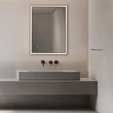 MIRROR WITH LED LIGHT 23W 3000K-4000K RECTANGLE TOUCH DIMMING SWITCH BLACK MATT IP44