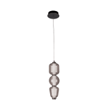 PENDANT LED LIGHT 12W 3000K METAL-ACRYLIC-GLASS,BLACK-SMOKED GREY