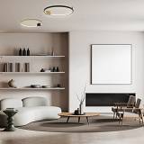 CEILING LED LIGHT 24W 3000K ALUMINIUM-SILICON,BLACK-GOLD RING