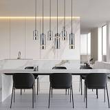 PENDANT LED LINE LIGHT 26W 3000K SANDY BLACK - SMOKED GLASS