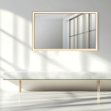 MIRROR WITH LED LIGHT 30W 3000K-4000K RECTANGLE TOUCH DIMMING SWITCH ANODIZED GOLD IP44