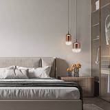 PENDANT LED LIGHT 12W 3000K BLACK-COPPER GLASS