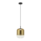 PENDANT LED LIGHT 12W 3000K BLACK-GOLD GLASS