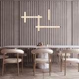 PENDANT LED LIGHT 93W 3000K SUNDY BLACK METAL - ALUMINIUM - ALABASTER