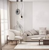 PENDANT LED LIGHT 11W 3000K METAL-GLASS, BLACK-SMOKED GREY