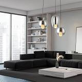 PENDANT LIGHT 3XG9 SMOKED GLASS -GOLD MATT