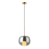 PENDANT LIGHT G9 SMOKE GLASS - GOLD MAT