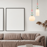 PENDANT LIGHT 1XE27 MAX 40W  OPAL WHITE  GLASS & CERAMICS