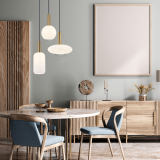 PENDANT LIGHT 1XE27  MAX 40W OPAL- GOLD MATT