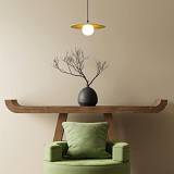 PENDANT LIGHT 1xG9 LED MAX 9W OLIVE GREEN CLAY- BLACK  - METAL - OPAL GLASS