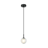 PENDANT LIGHT 1XG9 MAX 5W METAL-GLASS, FROST-WHITE
