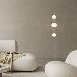 LED FLOOR LIGHT 12W 3000K GLASS &METAL  WHITE-BLACK