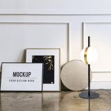 TABLE LIGHT 8W ALUMINIUM-METAL-ACRYLIC BLACK&GOLD