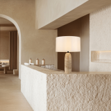 TABLE LIGHT 1XE27 MAX 40W NATURAL STONE WHITE SHADE