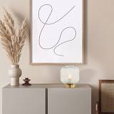 TABLE LAMP E27 MAX 25W GLASS  BRASS ON/OFF SWITCH