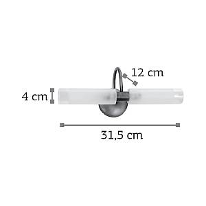 Επιτοίχιο φωτιστικό από χρώμιο μέταλλο και αμμοβολή γυαλί 2XG9 D:31,5cm (1041-Χρώμιο)
