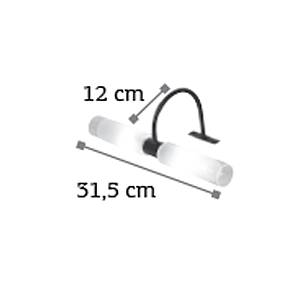 Επιτοίχιο φωτιστικό από μαύρο μέταλλο και αμμοβολή γυαλί 2XG9 D:31,5cm (1049-Μαύρο)