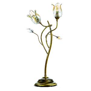 Επιτραπέζιο φωτιστικό από οξυντέ μέταλλο κρύσταλλα και μελί γυαλί 2XG9 D:45cm (3324-Οξυντέ)