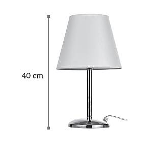 Επιτραπέζιο φωτιστικό από μέταλλο σε οξυντέ απόχρωση και υφασμάτινο καπέλο 1XE14 D:40cm (3425-Οξυντέ)