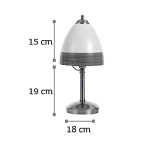 Επιτραπέζιο φωτιστικό από νίκελ ματ μέταλλο και λευκό γυαλί 1XE14 D:34cm (3432-Λευκό)