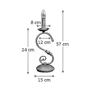 Επιτραπέζιο φωτιστικό από μέταλλο σε λευκή πατίνα 1XE14 D:37cm (3445)