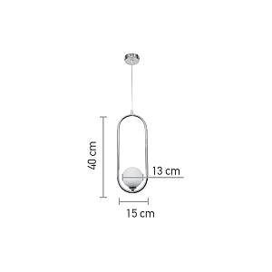 Κρεμαστό φωτιστικό σε χρυσαφί χρώμα και λευκή οπαλίνα 1XG9 D:40cm (4022-GL)