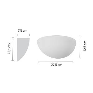 Επιτοίχιο φωτιστικό λευκό από γύψο 1XE14 D:27,5cm (43032)