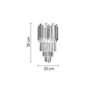 Επιτοίχιο φωτιστικό από χρυσαφί αλουμίνιο και κρύσταλλα 1XE14 D:35cm (43035)