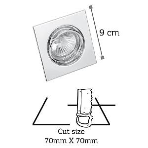 Χωνευτό σποτ από χρώμιο μέταλλο 1XGU10 D:9cm (43278-Χρώμιο)