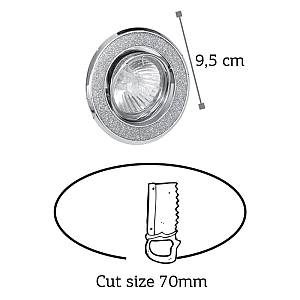 Χωνευτό σποτ από χρώμιο μέταλλο 1XGU10 D:9,5cm (43285-Χρώμιο)