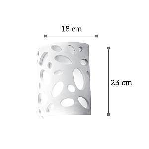 Επιτοίχιο φωτιστικό λευκό από γύψο 1XE14 D:18cm (43343)