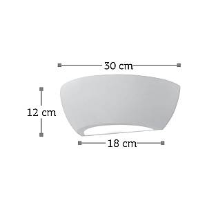 Επιτοίχιο φωτιστικό λευκό από γύψο 1XE14 D:30cm (43345)