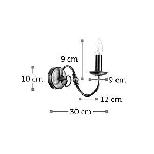 Επιτοίχιο φωτιστικό από οξυντέ μέταλλο 1XE14 D:30cm (43369)