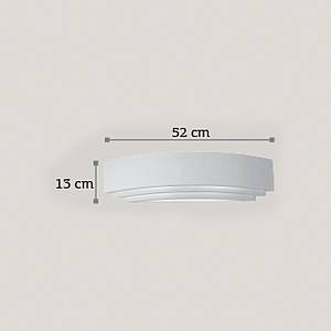 Επιτοίχιο φωτιστικό λευκό από γύψο 2XE24 D:52cm (43389)