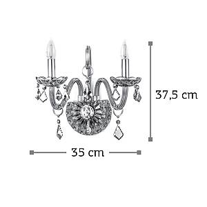 Επιτοίχιο φωτιστικό από διάφανο γυαλί και κρύσταλλα 2XE14 D:35cm (43391-2-CLEAR)