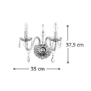 Επιτοίχιο φωτιστικό από μελί γυαλί και κρύσταλλα 2XE14 D:35cm (43391-2-AMBER)
