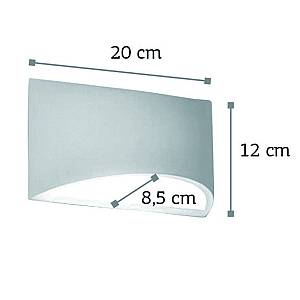 Επιτοίχιο φωτιστικό λευκό από γύψο 1XG9 D:20cm (43415)