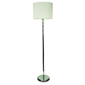 Επιδαπέδιο φωτιστικό από χρώμιο μέταλλο κρύσταλλο και υφασμάτινο καπέλο 1XE27 D:177cm (45360-Χρώμιο)